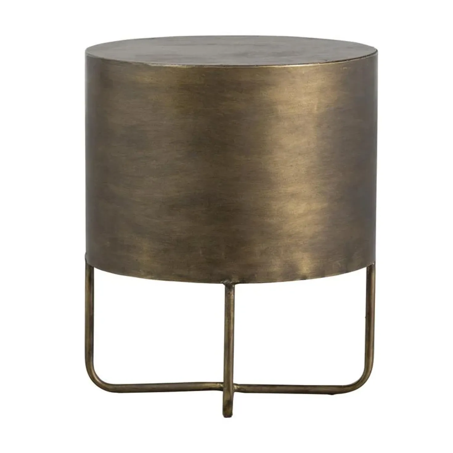 Glossy Rond kastje metaal antique brass 39cm