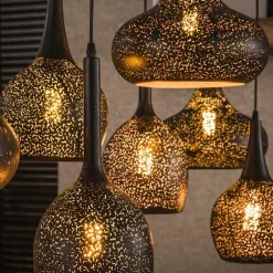 Goldberg 7-lichts Hanglamp Zwart