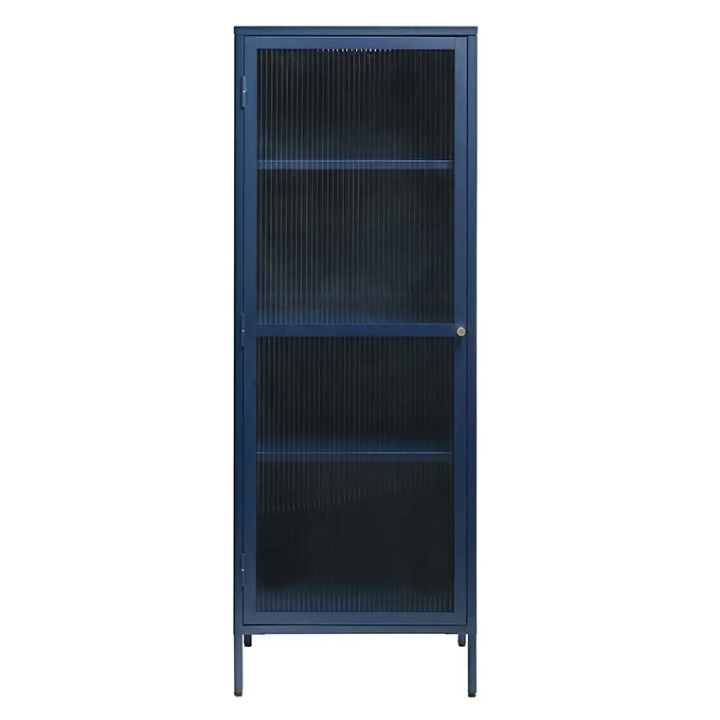 Gulltop vitrinekast blauw metaal 160cm