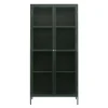 Gulltop vitrinekast groen metaal 190cm