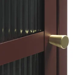 Gulltop vitrinekast rood metaal 160cm