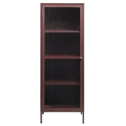 Gulltop vitrinekast rood metaal 160cm