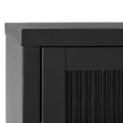 Gulltop vitrinekast zwart metaal 140cm