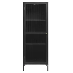 Gulltop vitrinekast zwart metaal 160cm
