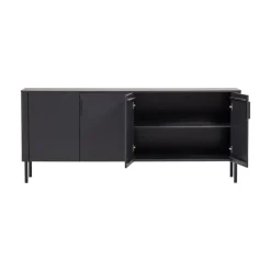 Gunnar Dressoir grenen matzwart 200 cm