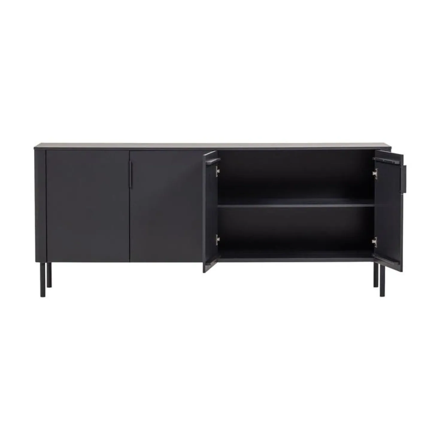 Gunnar Dressoir grenen matzwart 200 cm