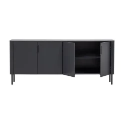 Gunnar Dressoir grenen matzwart 200 cm