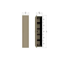 Gunnar Smalle hoge kast grenen mud 45 cm