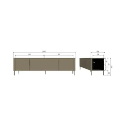 Gunnar Tv meubel grenen mud 154 cm