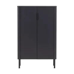 Gunnar Vitrinekast grenen matzwart 85 cm