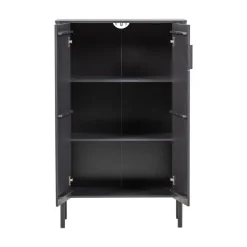 Gunnar Vitrinekast grenen matzwart 85 cm