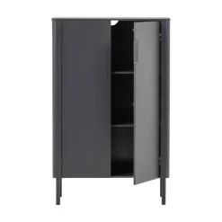 Gunnar Vitrinekast grenen matzwart 85 cm