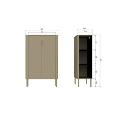 Gunnar Vitrinekast grenen mud 85 cm