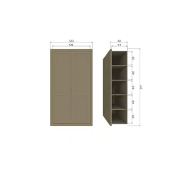 Gunnar Wandkast grenen matzwart/mud 120 cm
