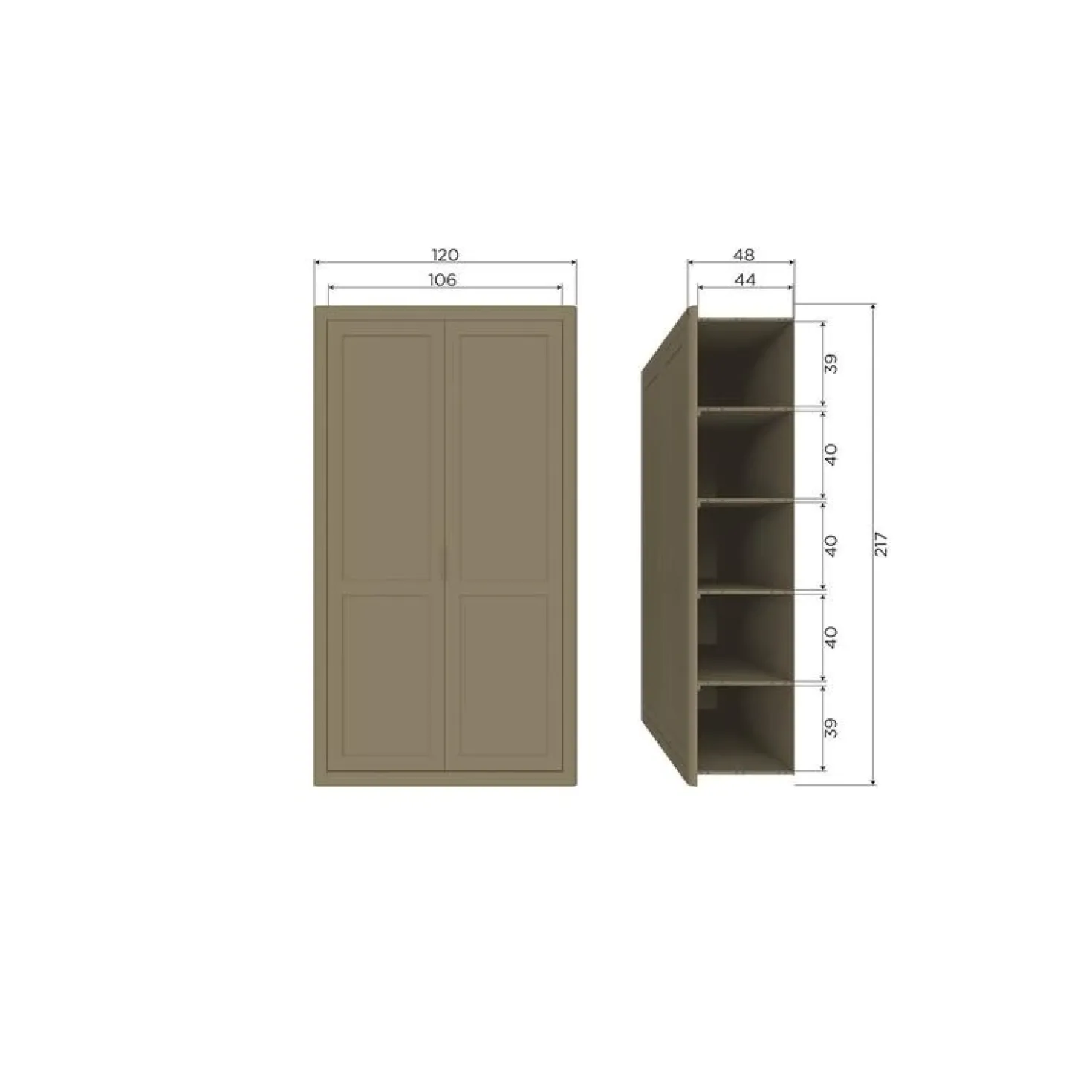 Gunnar Wandkast grenen matzwart/mud 120 cm
