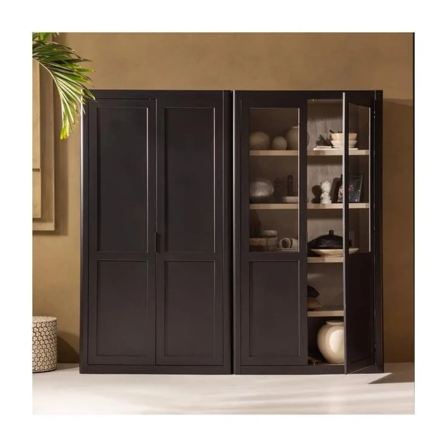 Gunnar Wandkast grenen matzwart/mud 120 cm