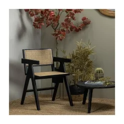 Gunn Eetkamerstoel rattan/hout zwart