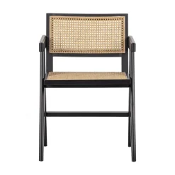 Gunn Eetkamerstoel rattan/hout zwart