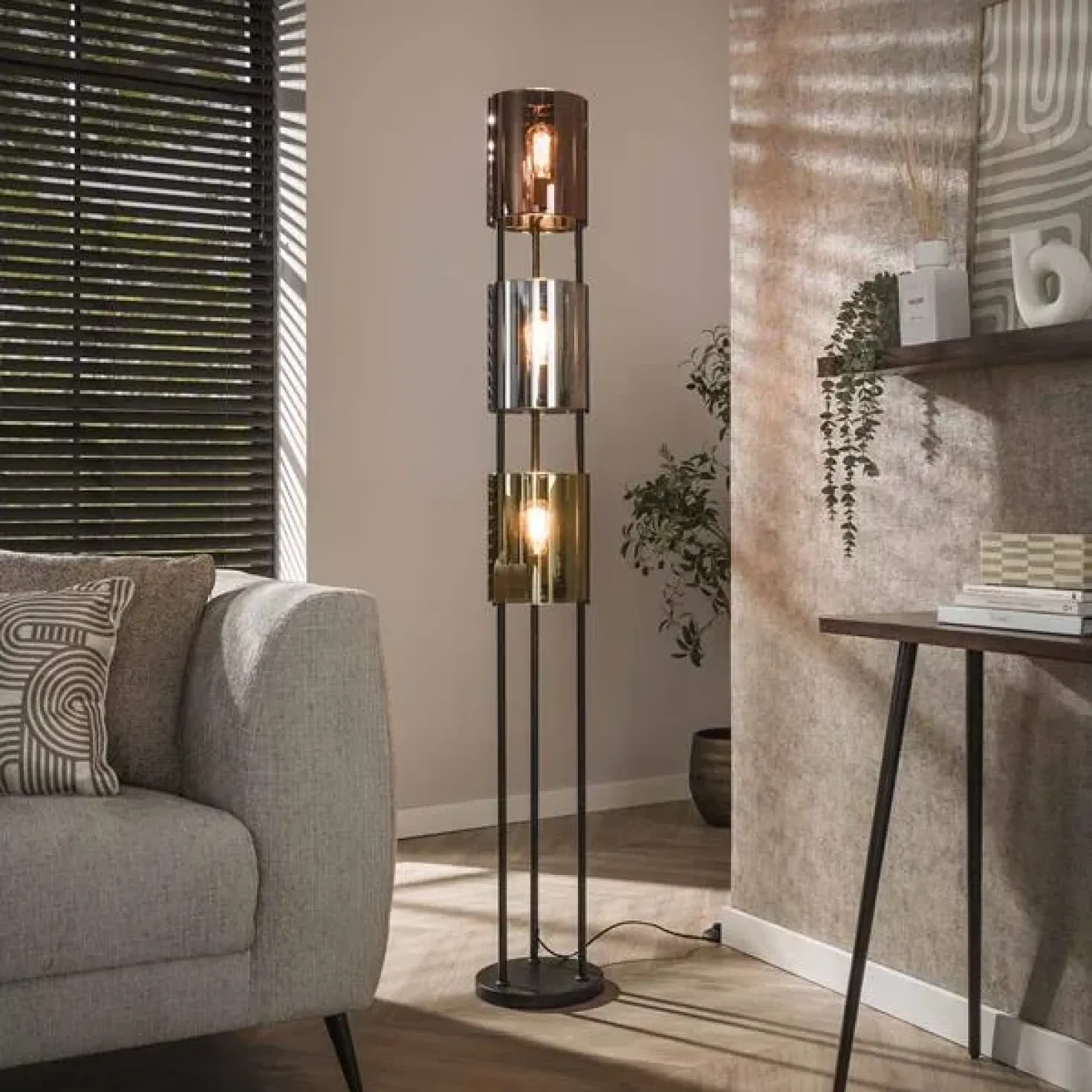 Gurino 3-lichts Vloerlamp Meerkleurig