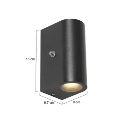 Gyosha 1-lichts Buitenlamp Zwart