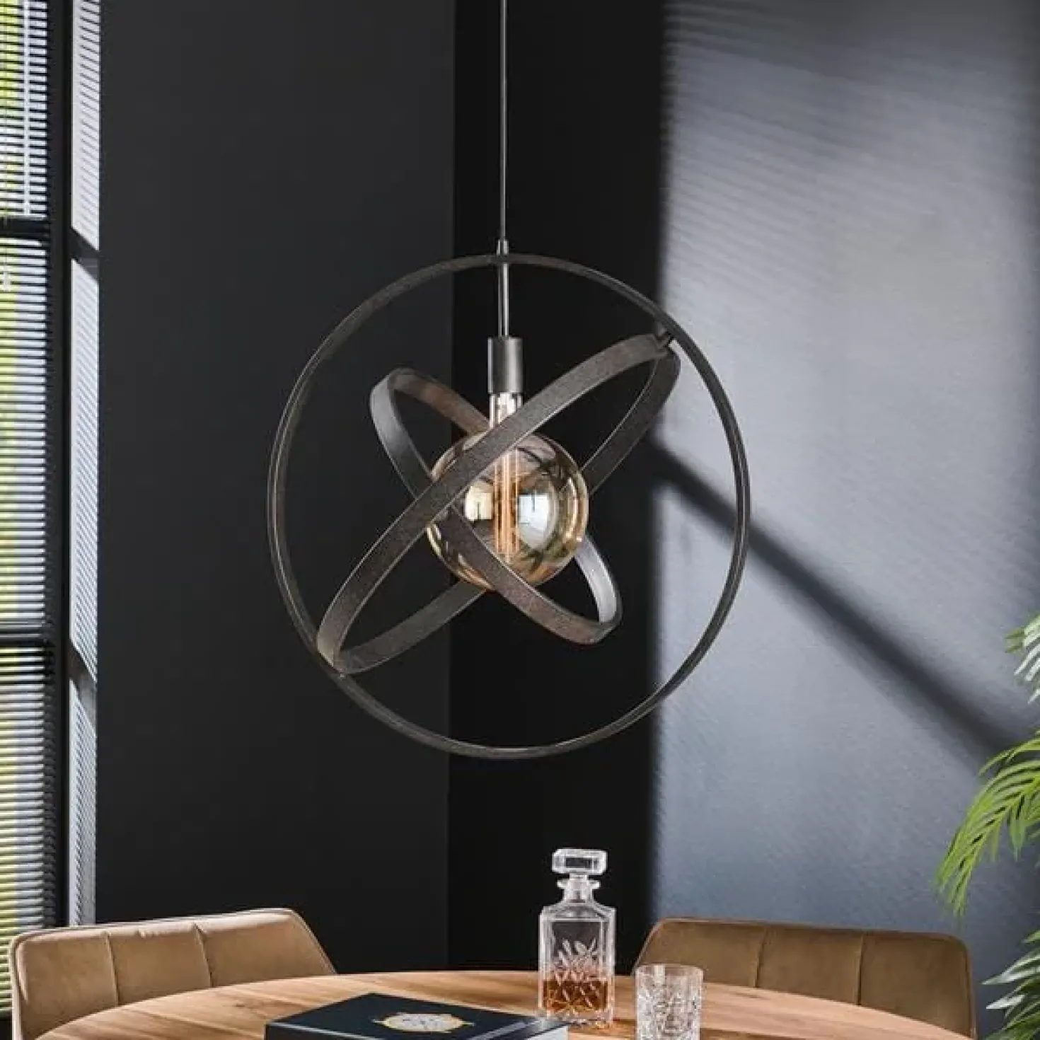 Gyro 1 lichts hanglamp Artic zwart