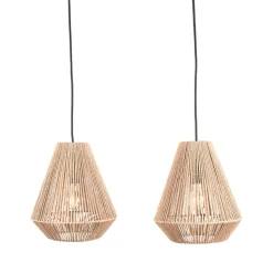 Hanglamp Ibiza 2-Lichts Naturel Jute