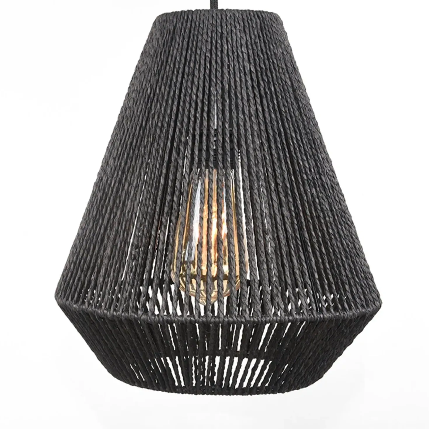 Hanglamp Ibiza 2-Lichts Zwart Jute