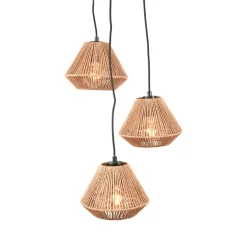 Hanglamp 3-Lichts Ibiza Naturel Jute