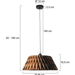 Hanglamp Maze 1-lichts donker hout
