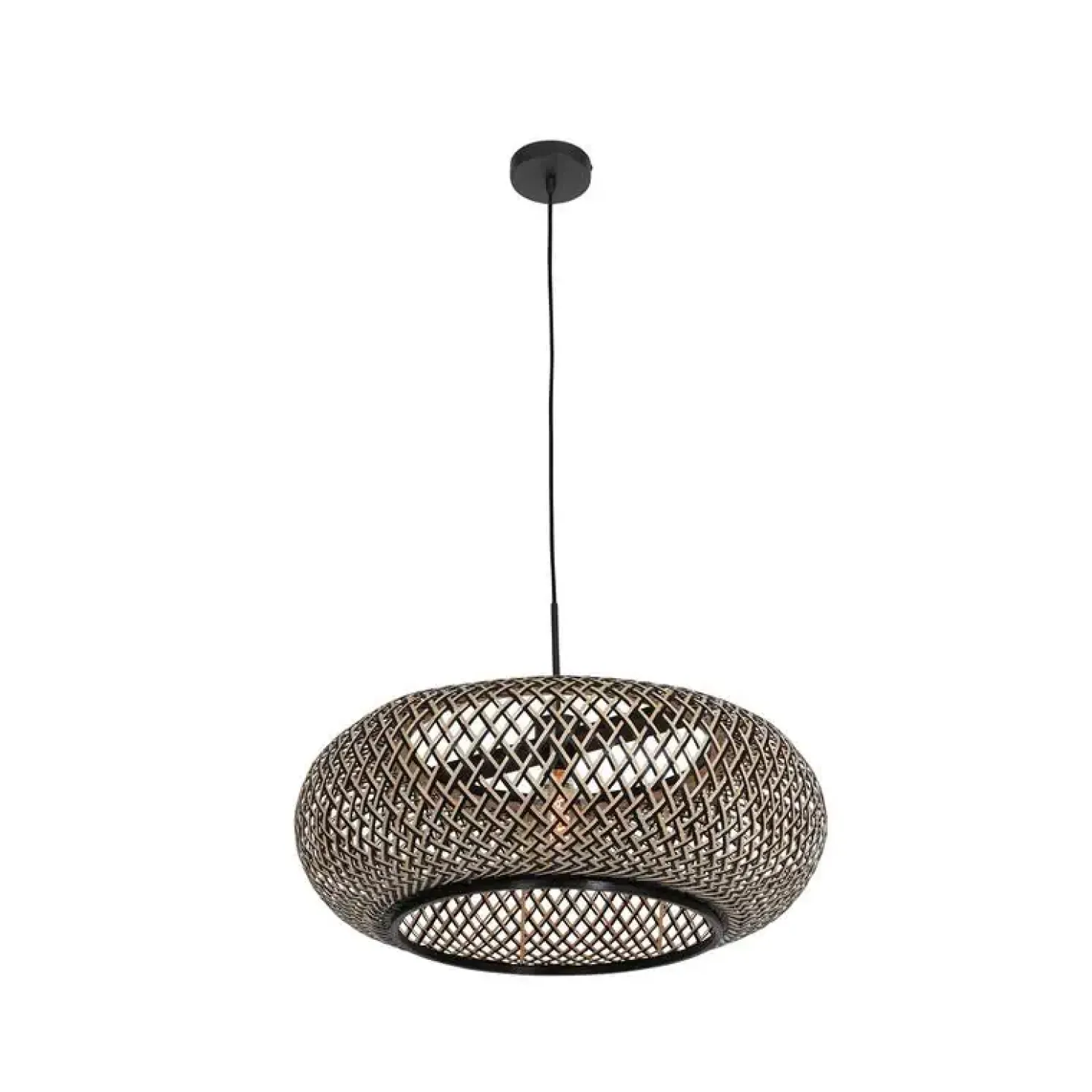 Hanglamp Maze 1-lichts Ovaal Zwart Bruin