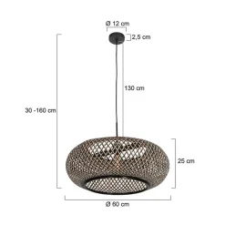 Hanglamp Maze 1-lichts Ovaal Zwart Bruin