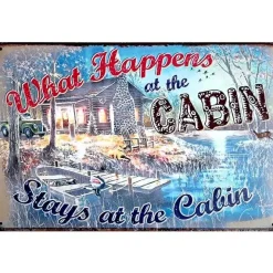 Happens in the Cabin - metalen bord