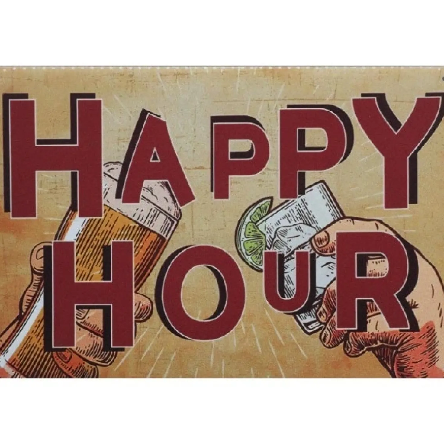 Happy Hour - metalen bord