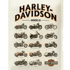 Harley-Davidson Models - metalen bord
