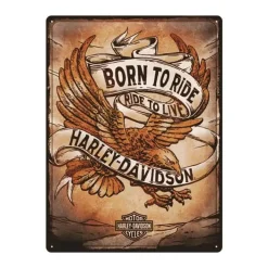 Harley Davidson Ride to Live - metalen bord