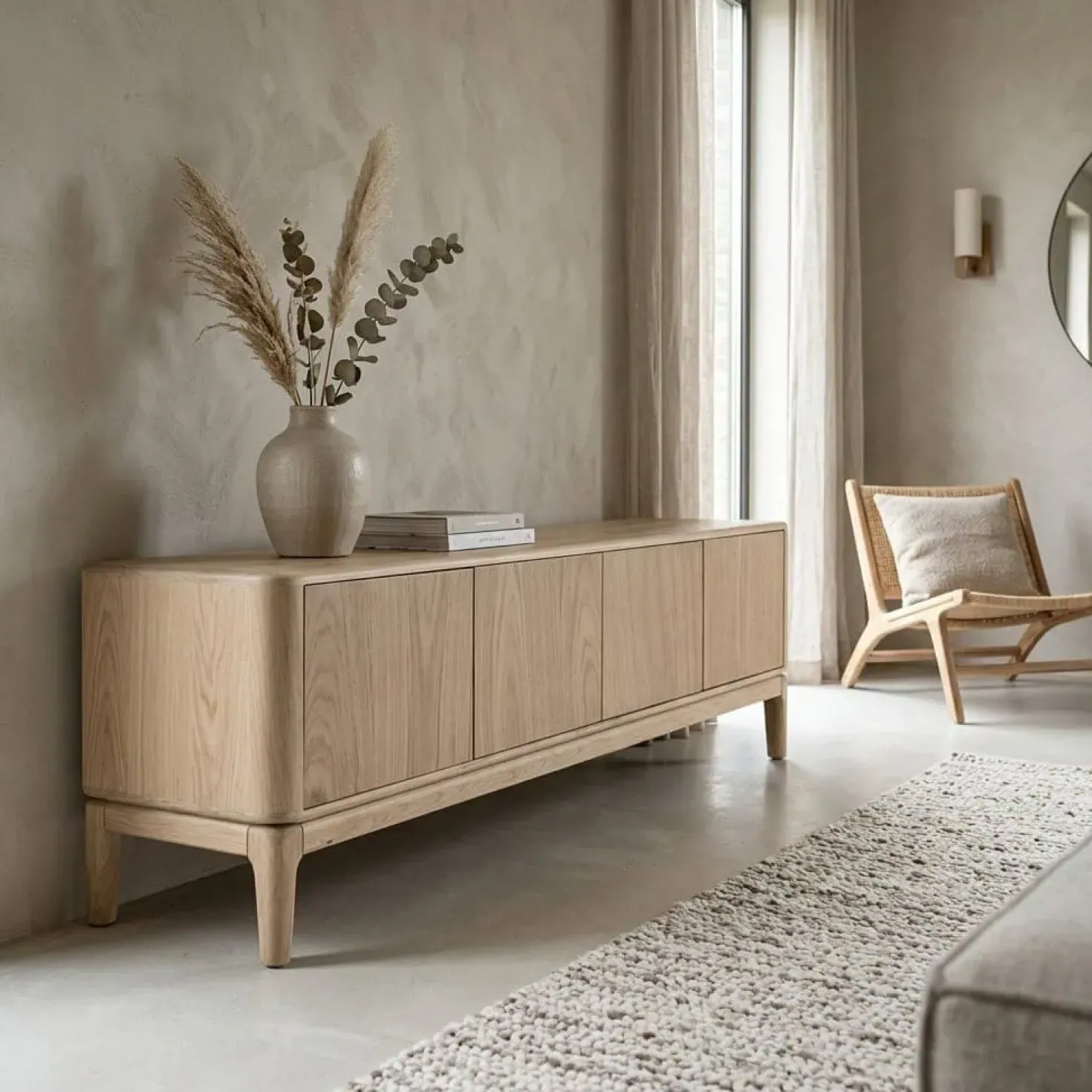 Harvey Tv meubel Eikenhout 4drs 170 cm