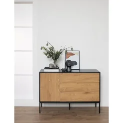 Hektor Dressoir Zwart/Naturel 120cm