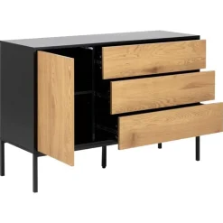 Hektor Dressoir Zwart/Naturel 120cm
