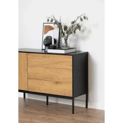 Hektor Dressoir Zwart/Naturel 120cm