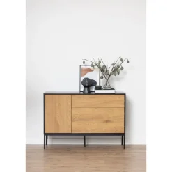 Hektor Dressoir Zwart/Naturel 120cm