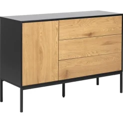 Hektor Dressoir Zwart/Naturel 120cm
