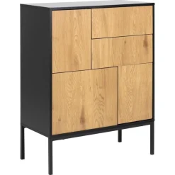 Hektor Dressoir Zwart/Naturel 80cm
