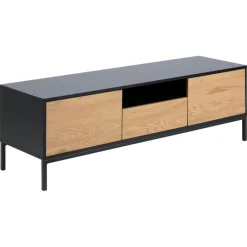 Hektor Tv meubel Zwart/Naturel 140cm