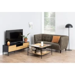 Hektor Tv meubel Zwart/Naturel 140cm