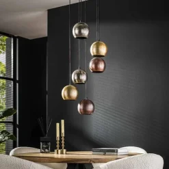 Helios 6-lichts Hanglamp getrapt