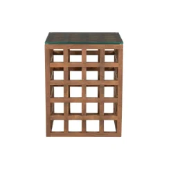 Heras Bijzettafel Bruin glas 40cm