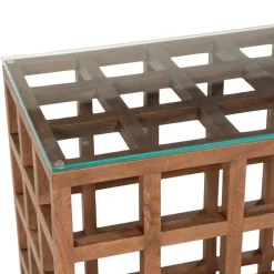 Heras Sidetable Bruin glas 140cm