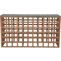 Heras Sidetable Bruin glas 140cm