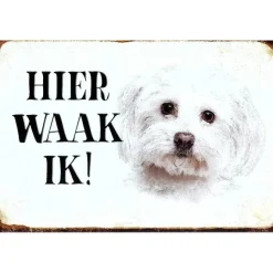 Hier Waak ik - Maltezer - metalen bord