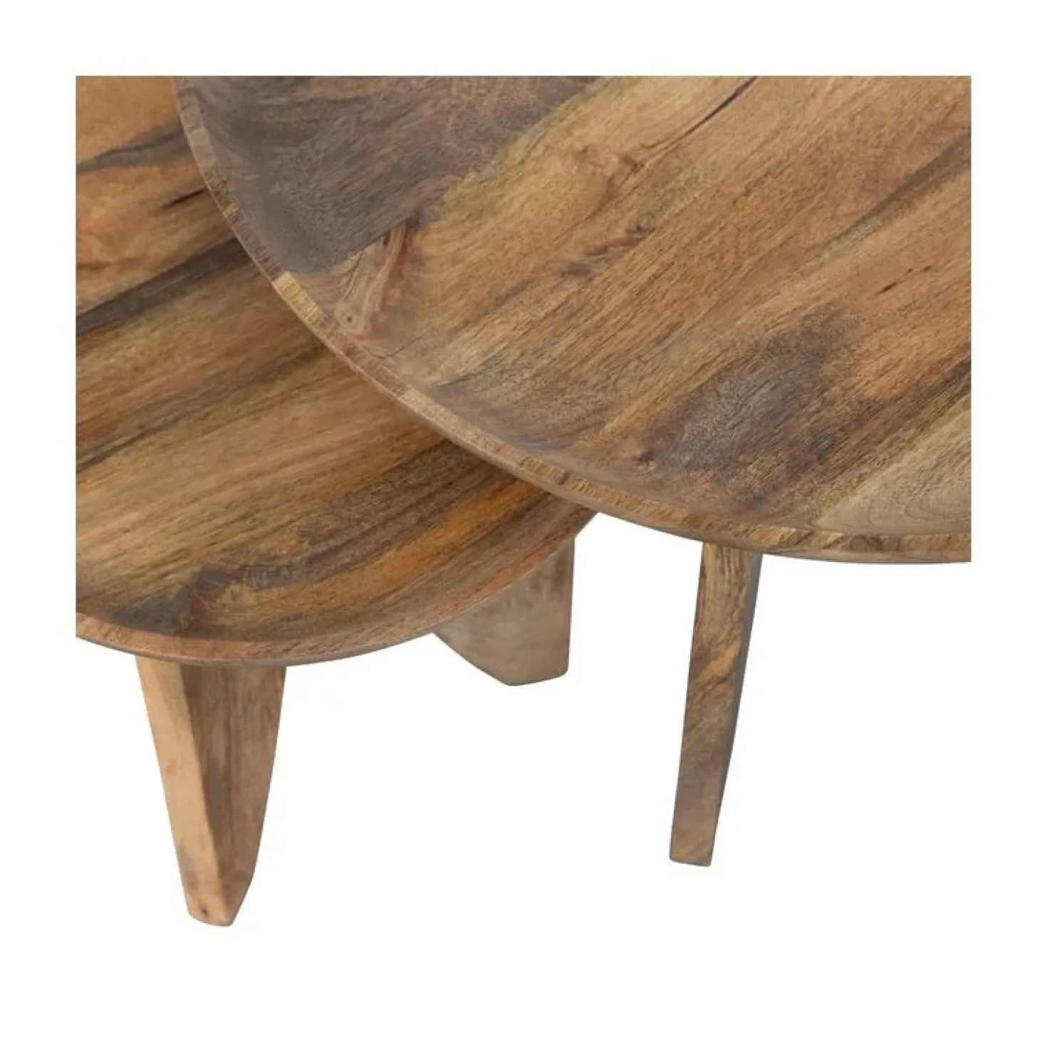 High Heels Bijzettafels mangohout naturel set van 2